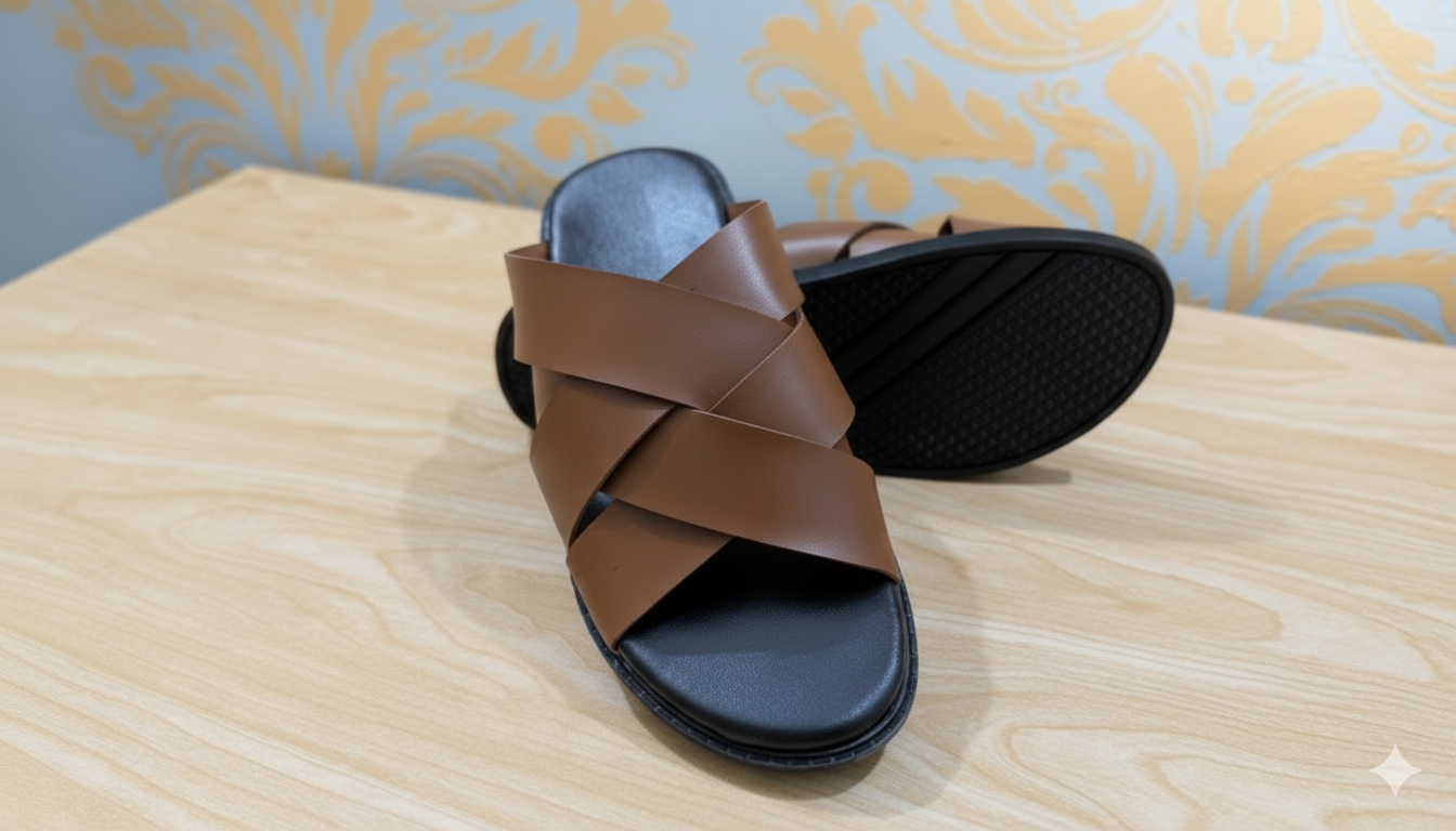 Cross Strap Premium Slipper for Men